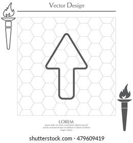 arrow up line icon isolated