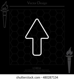 arrow up line icon isolated