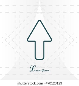 arrow up line icon isolated