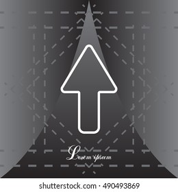 arrow up line icon isolated