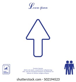 arrow up line icon isolated