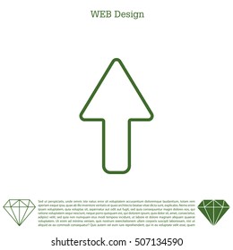 arrow up line icon isolated