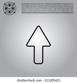 arrow up line icon isolated