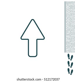 arrow up line icon isolated