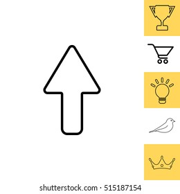 arrow up line icon isolated