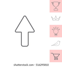 arrow up line icon isolated