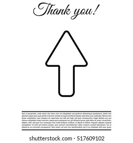 arrow up line icon isolated