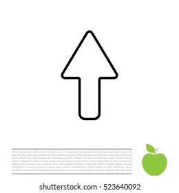 arrow up line icon isolated