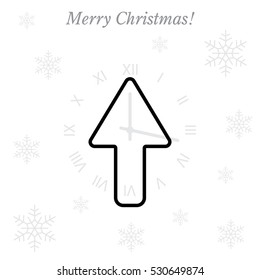 arrow up line icon isolated