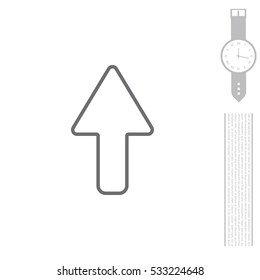 arrow up line icon isolated
