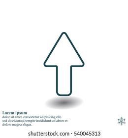 arrow up line icon isolated