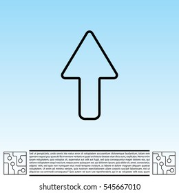 arrow up line icon isolated