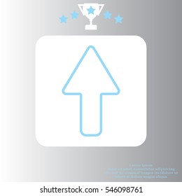 arrow up line icon isolated