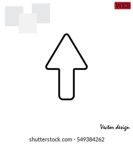 arrow up line icon isolated