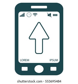 arrow up line icon isolated