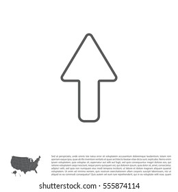 arrow up line icon isolated