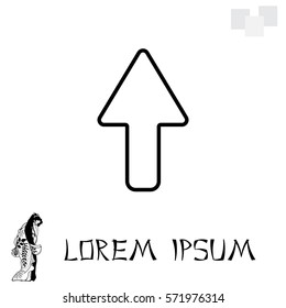 arrow up line icon isolated