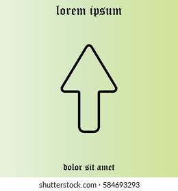 arrow up line icon isolated