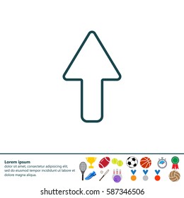 arrow up line icon isolated