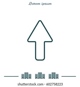 arrow up line icon isolated