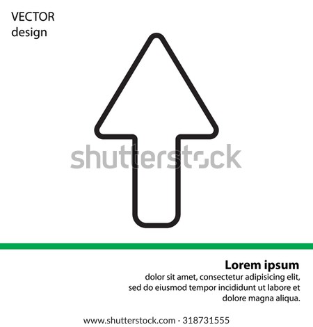 arrow up line icon isolated