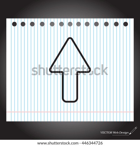 arrow up line icon isolated