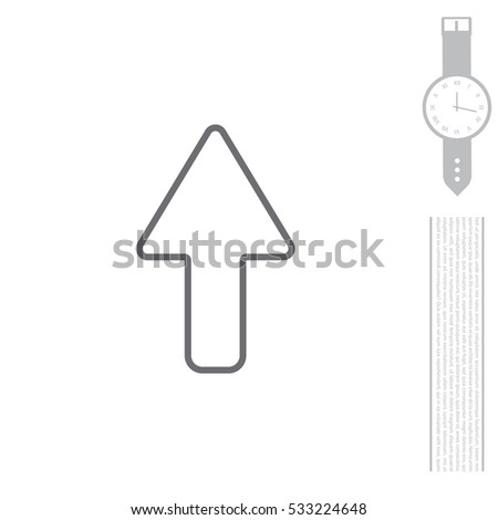 arrow up line icon isolated