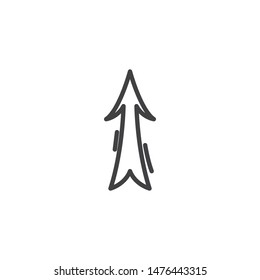 Up arrow line icon. linear style sign for mobile concept and web design. Straight arrow outline vector icon. Symbol, logo illustration. Vector graphics