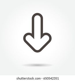 Arrow line icon on white background
