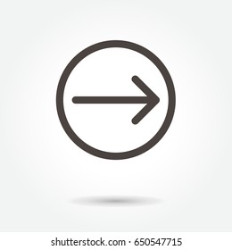 Arrow line icon on white background