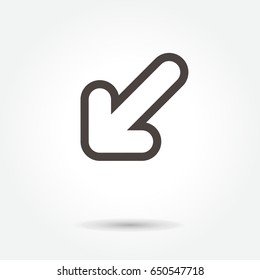 Arrow line icon on white background