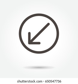 Arrow line icon on white background