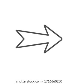 Arrow line icon and pointer sign