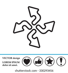 Arrow line icon set