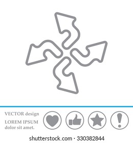 Arrow line icon set