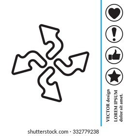 Arrow line icon set