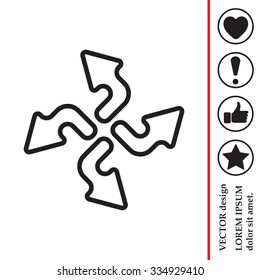 Arrow line icon set