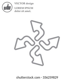 Arrow line icon set