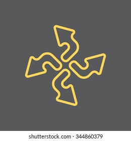 Arrow line icon set