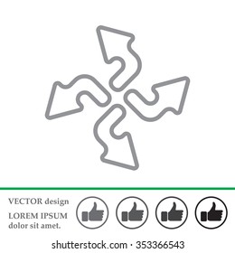 Arrow line icon set