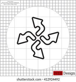 Arrow line icon set