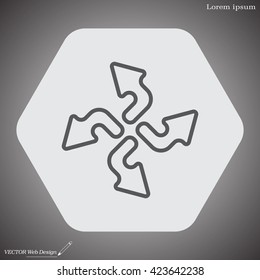 Arrow line icon set
