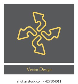 Arrow line icon set