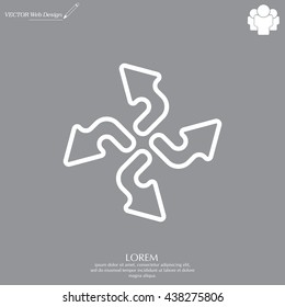 Arrow line icon set