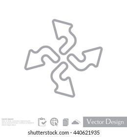 Arrow line icon set