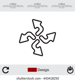 Arrow line icon set