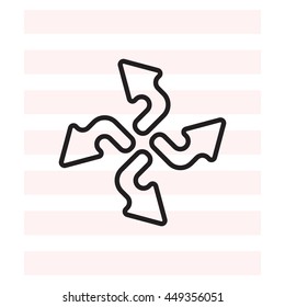 Arrow line icon set