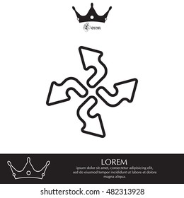 Arrow line icon set