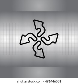 Arrow line icon set