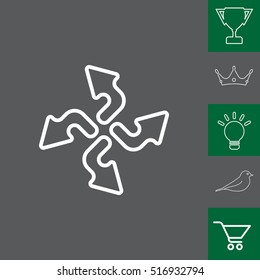 Arrow line icon set